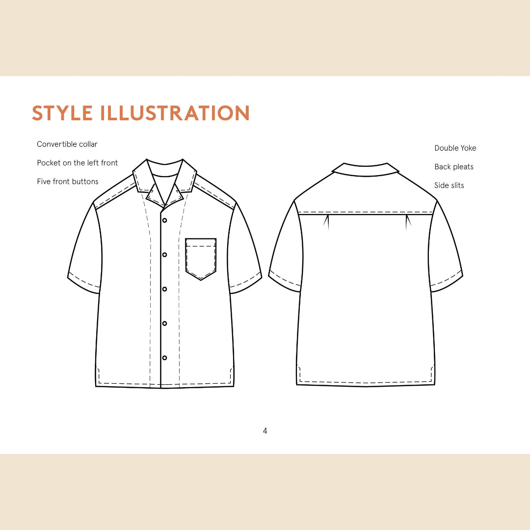 Tropical shirt pattern by wardrobe by me sketch