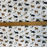 True Craft Barking Mad John Louden Korean Crafting Fabric White Pug Sacle