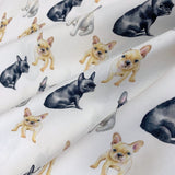 True Craft French Bulldogs John Louden Korean Crafting Fabric White Dogs Fold