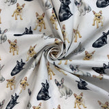 True Craft French Bulldogs John Louden Korean Crafting Fabric White Dogs Swirl