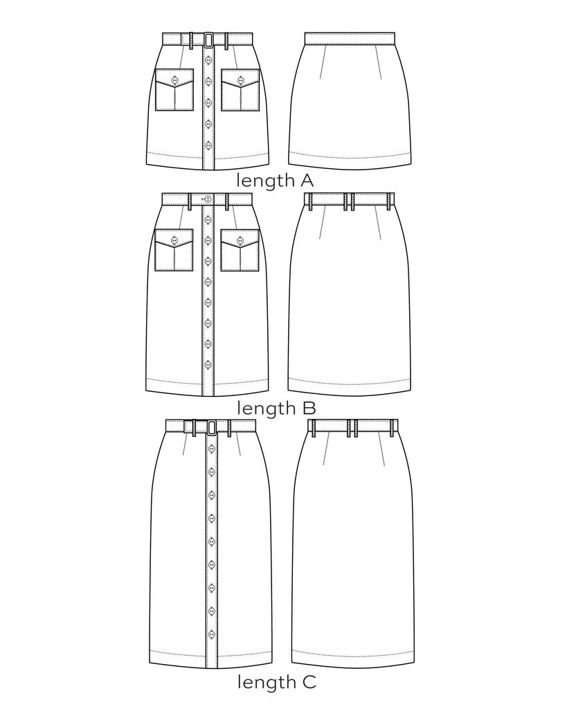 True Bias Blair Skirt Sewing Pattern Sketch