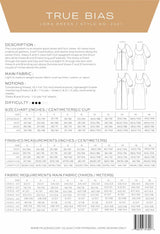 True Bias Lora Dress Sewing Pattern Back Cover