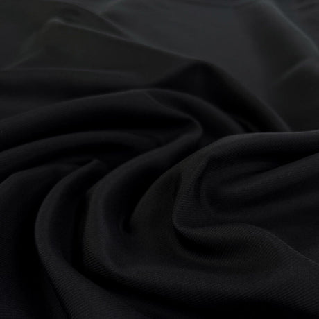 Twill Lining Black Viscose Cotton Satin Fabric