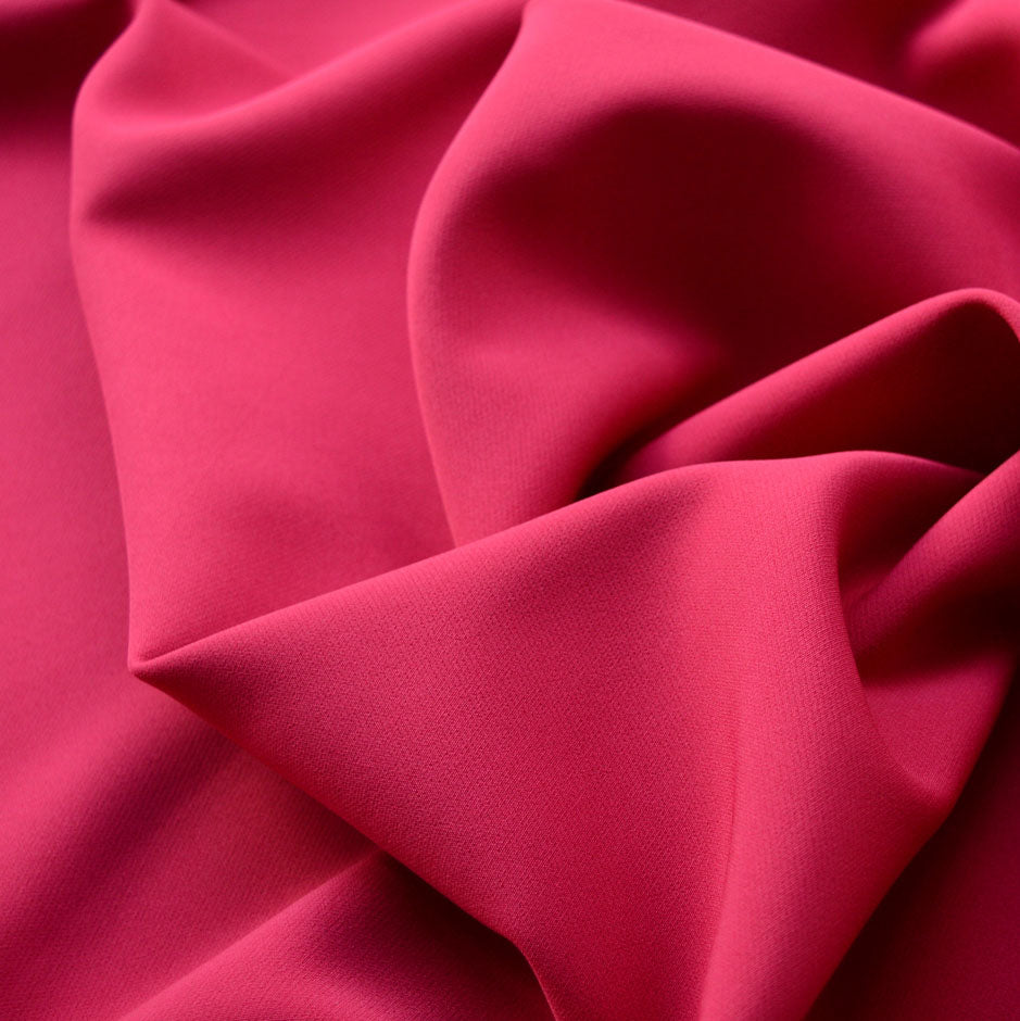 Uniformly Cerise Polyester Elastane Fabric Material Cu