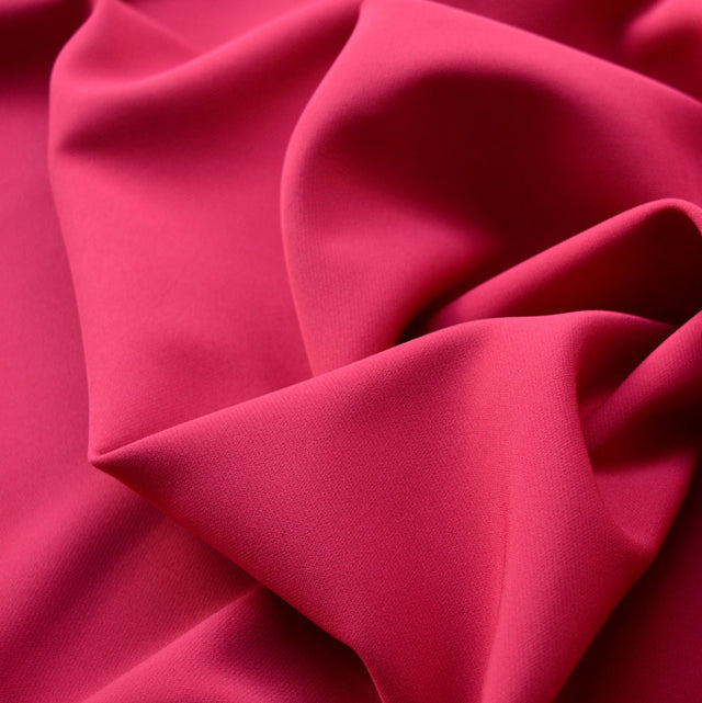 Uniformly Cerise Polyester Elastane Fabric Material Cu