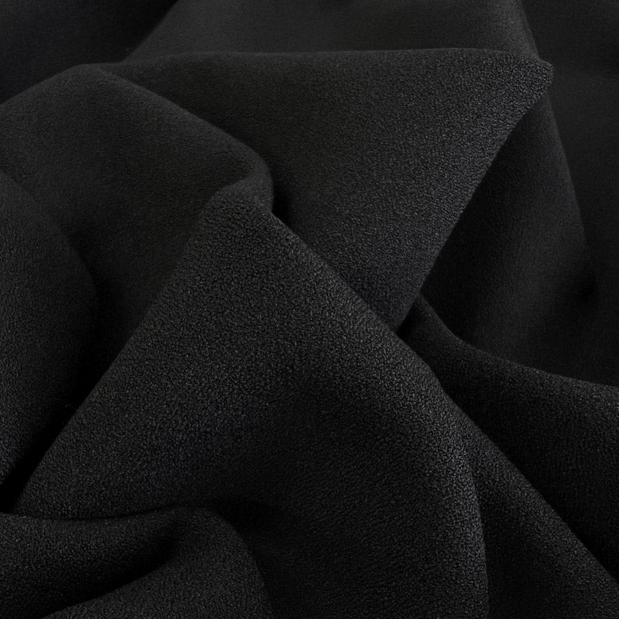 Uniformly Plain Black Crepe Dress Fabric