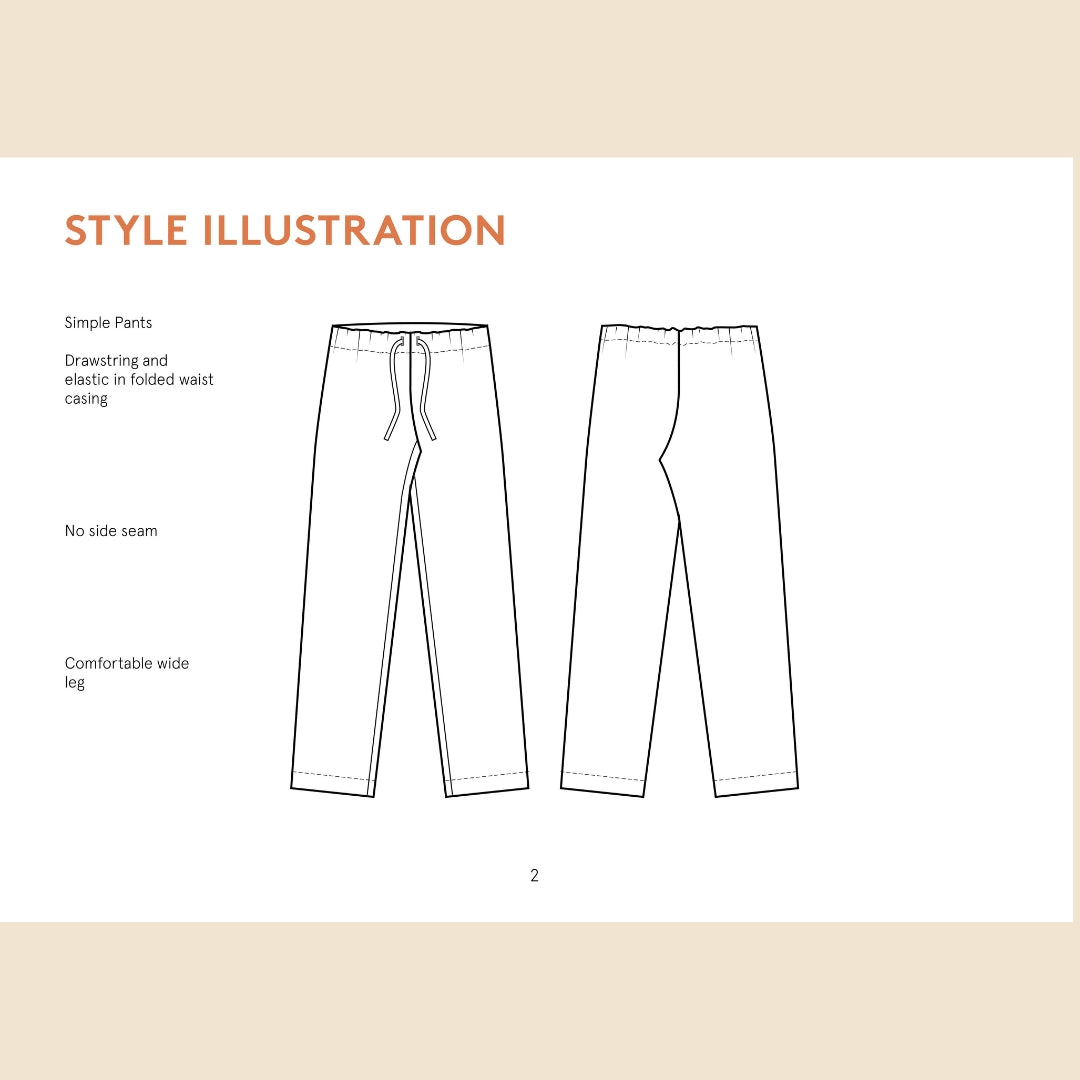 Unisex Pyjama Pants Pattern Wardrobe By Me Sketch