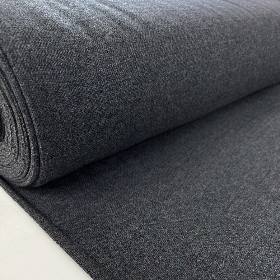Unstructured British Grey Wool Polyester Suiting Fabric Bolt 1