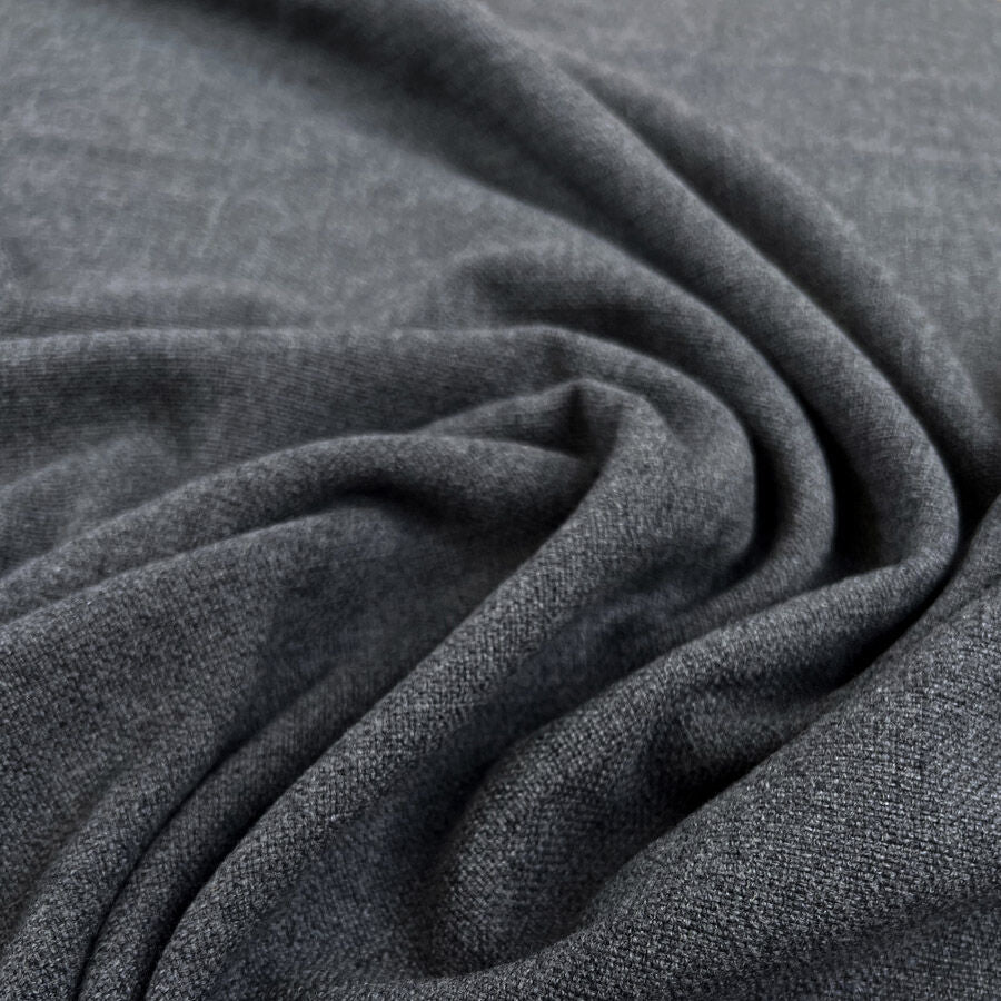 Unstructured British Grey Wool Polyester Suiting Fabric Cu 1