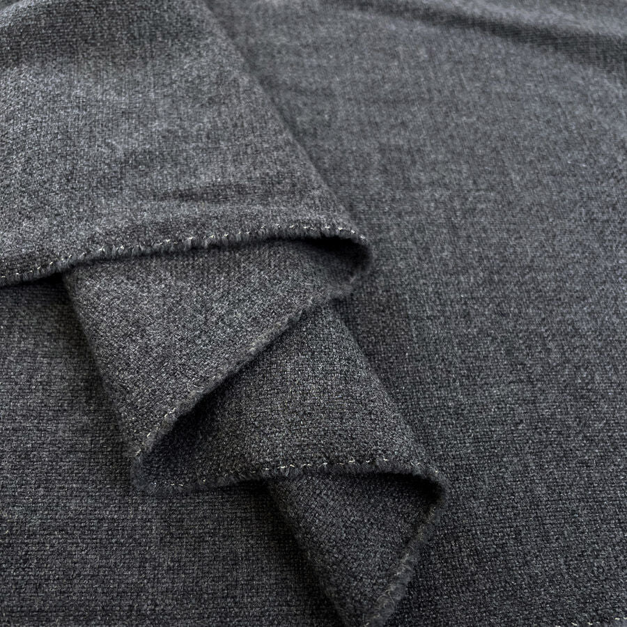 Unstructured British Grey Wool Polyester Suiting Fabric Fold 1