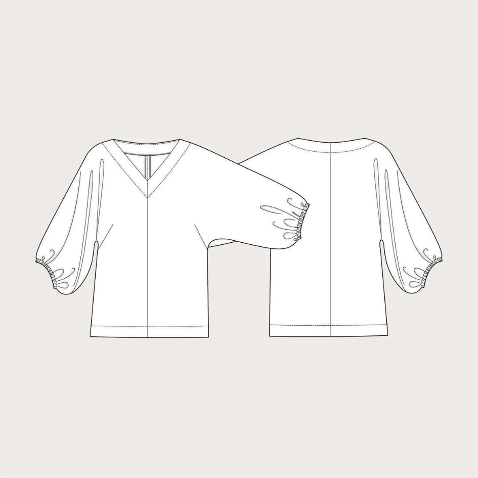 V Neck Cuff Top Pattern The Assembly Line Sketch