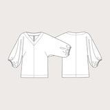 V Neck Cuff Top Pattern The Assembly Line Sketch