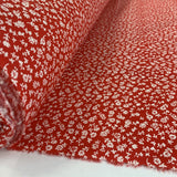 Value Poplin Floral Sketch Red Value Cotton Poplin Print Red Small White Flowers Roll