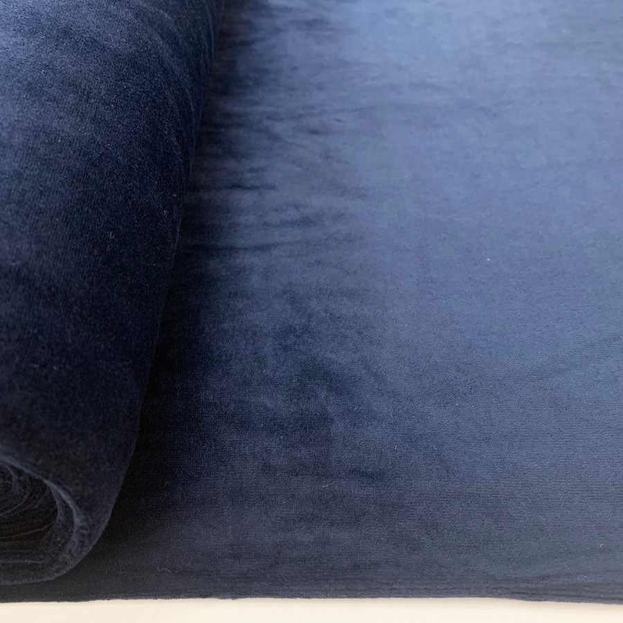 Velour Cotton Poly Fabric Serena Midnight Bolt
