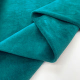 Velour Cotton Poly Fabric Serena Teal Fold