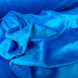 Velour Poly Cotton Fabric Venus Cerulean Ripples