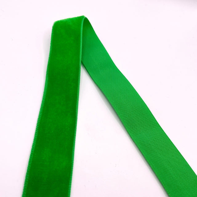Velvet Ribbon Trim Green Fold