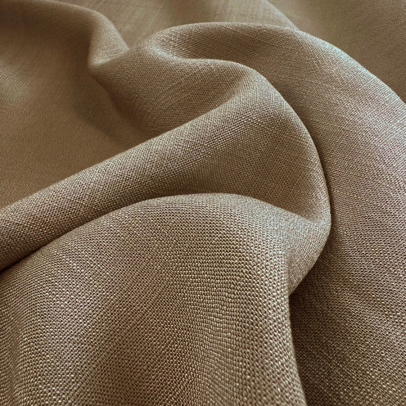 Victor taupe linen look slub viscose dress fabric cu