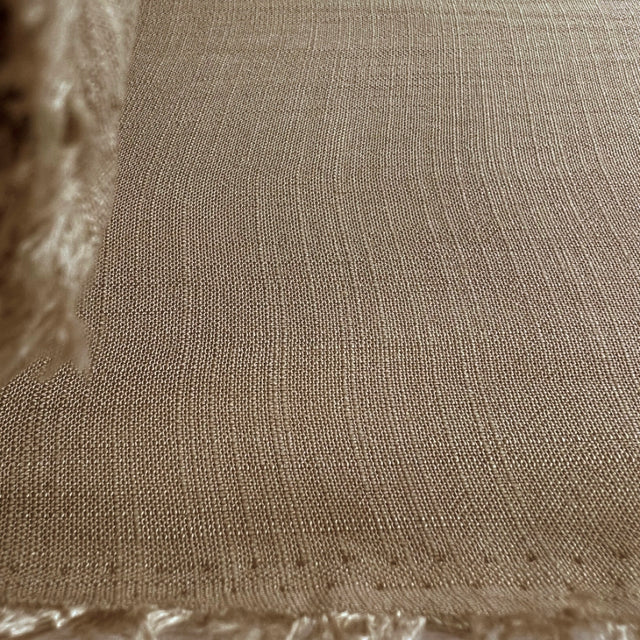 Victor taupe linen look slub viscose dress fabric roll