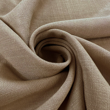 Victor taupe linen look slub viscose dress fabric twist