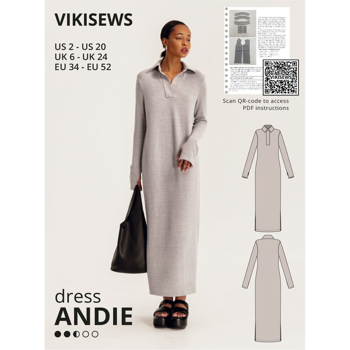 Vikisews Andie Dress Sewing Pattern Cover