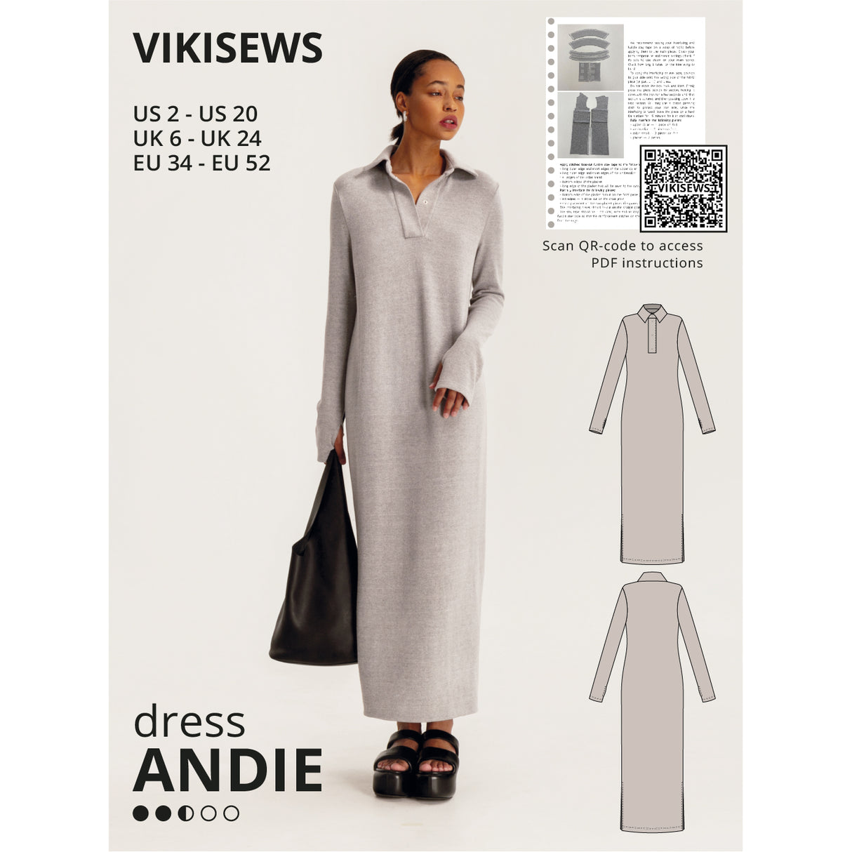 Vikisews Andie Dress Sewing Pattern Cover
