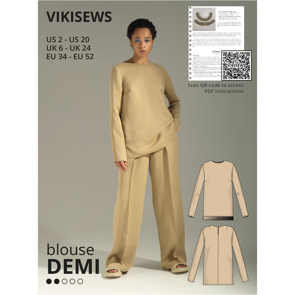 Vikisews Demi Blouse Sewing Pattern Cover