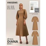 Vikisews diana dress pattern cover