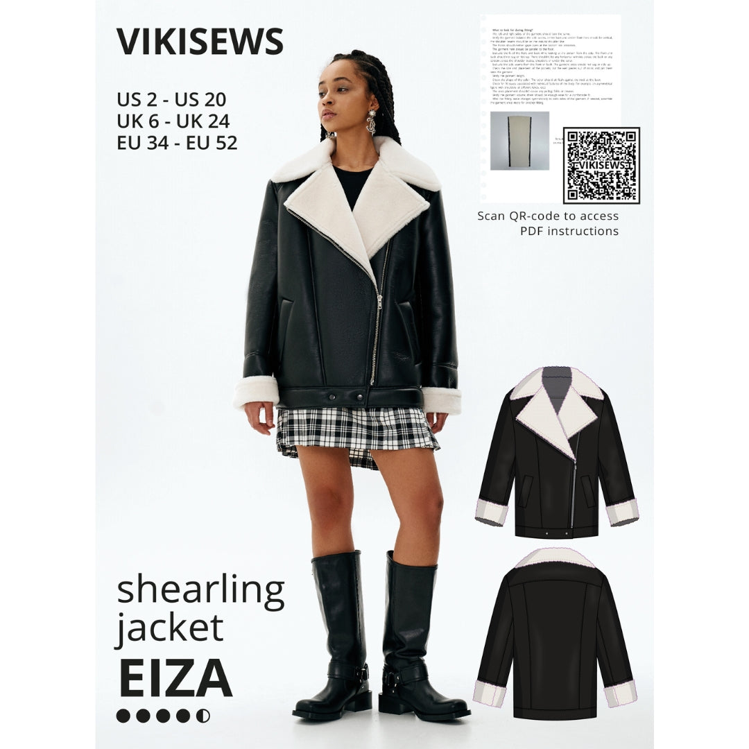Vikisews Eiza Shearling Jacket Pattern Cover