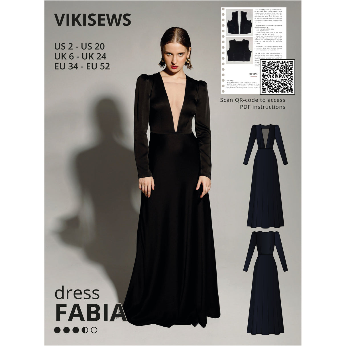 Vikisews fabia dress pattern cover