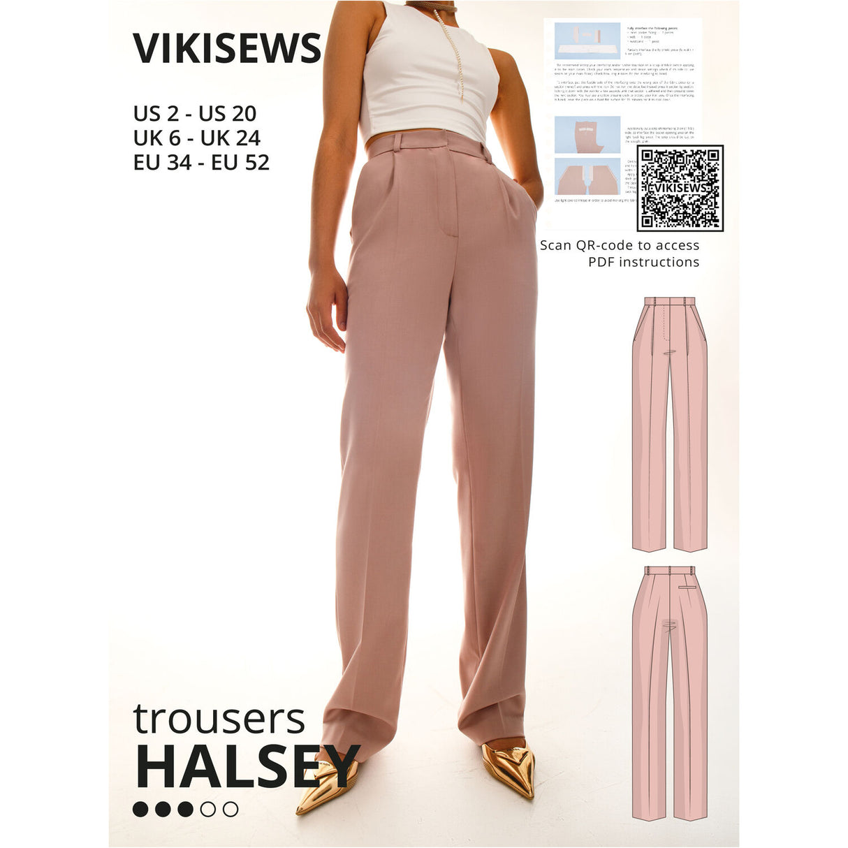 Vikisews Halsey Trousers Pattern Cover