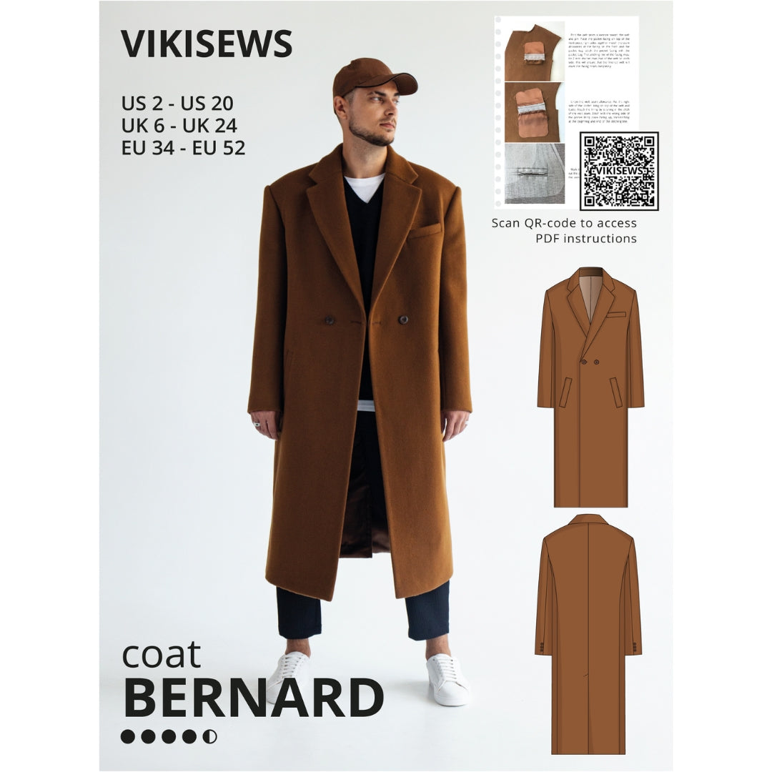 Vikisews Men S Bernard Coat Pattern Cover