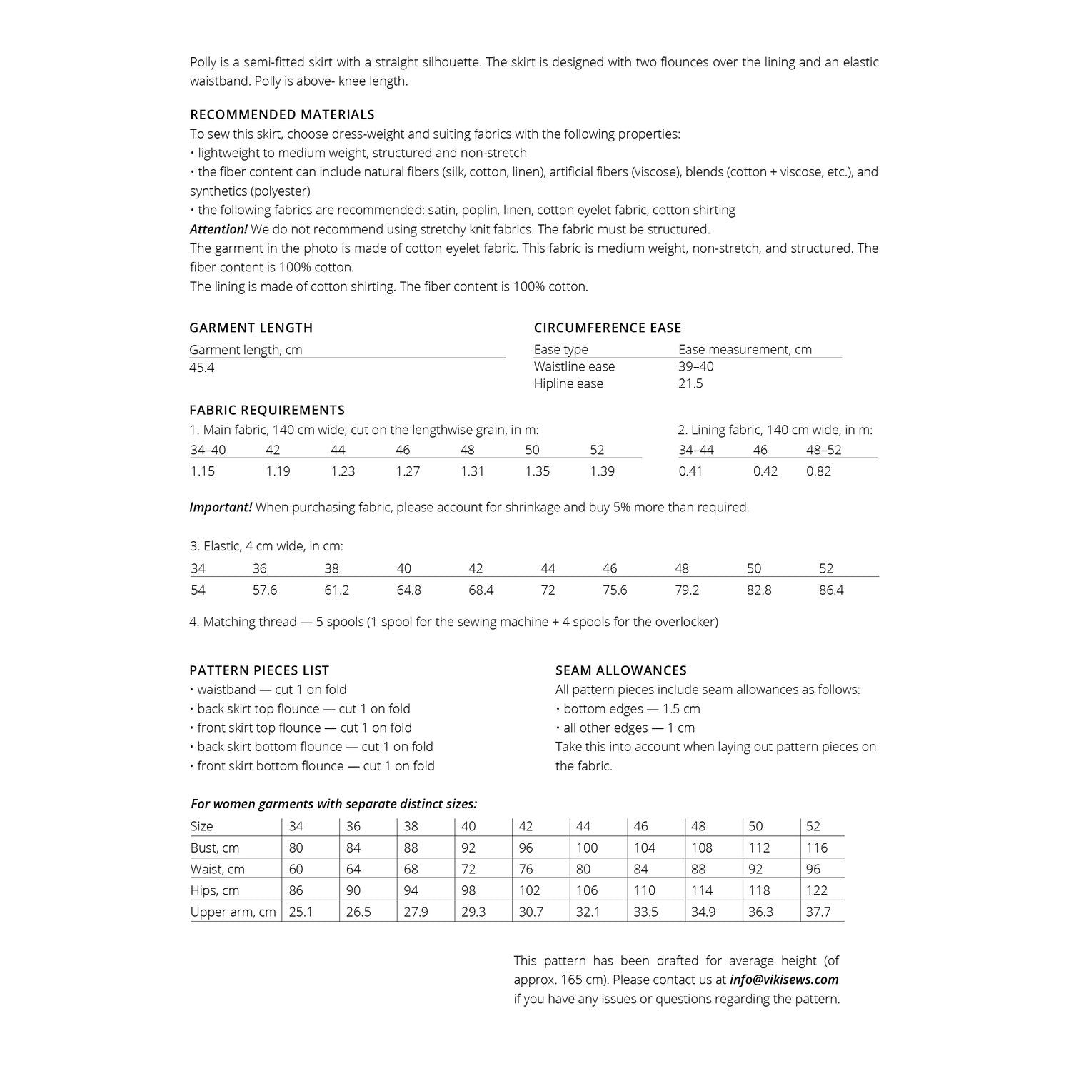Vikisews polly skirt size guide 1