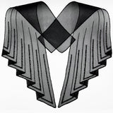 Vintage Embroidered Organza Collar Lady Rosamund Black Full2