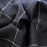 Vintage Flannel Navy Check British Wool Suiting Fabric