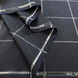 Vintage Flannel Navy Check British Wool Suiting Fabric Fold