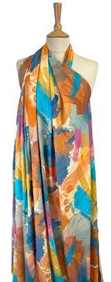 Viscose Challis Colourful Paint Fabric Ecovero  Artists Palette