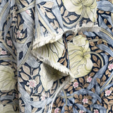 Viscose Challis Morris Navy Floral Blue Pink Green Lightweight Dress Fabric Fold