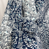 Viscose Challis Zen Paisley Blue White Abstract Floral Print Dress Fabric