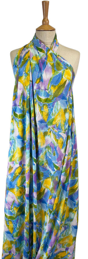Viscose Colourful Abstract Dress Fabric Sunlit Spectrum