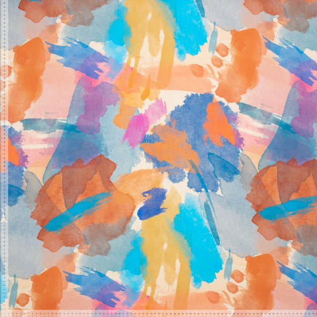 Viscose Colourful Paint Dress Fabric Artist S Palette Scale