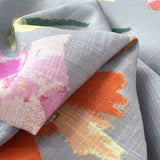 Viscose Cotton Blend Dress Floral Fabric Mason Grey Close Up