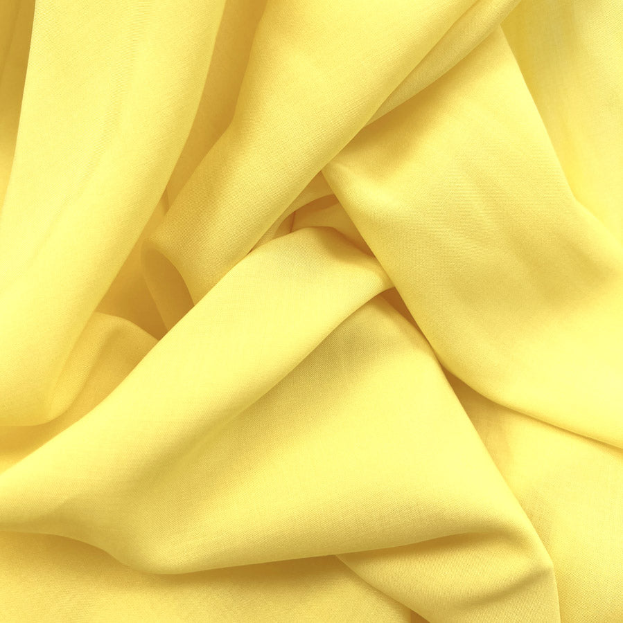 Viscose Dress Fabric Lemon Voile Yellow Close Up2