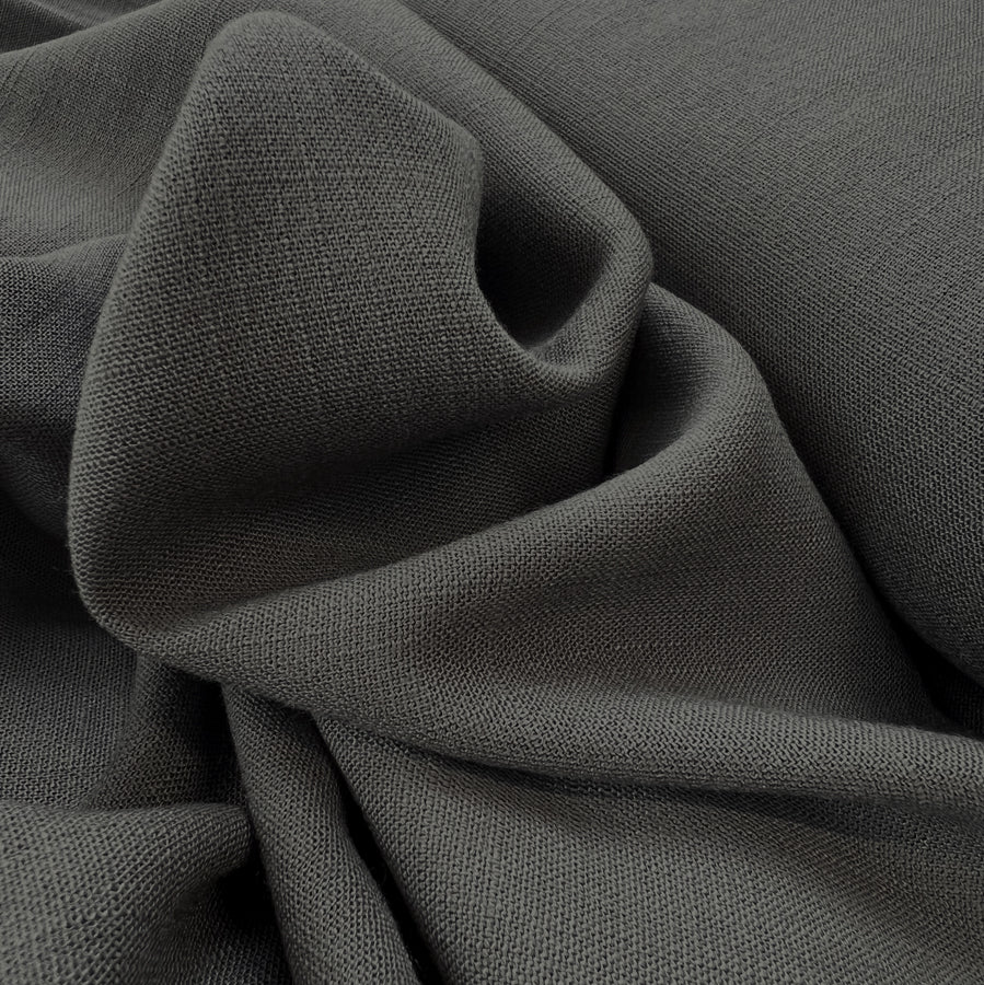 Viscose Elastane Linen Look Dress Fabric Honister Grey Cu 2