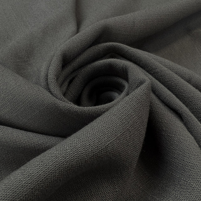 Viscose Elastane Linen Look Dress Fabric Honister Grey Twist 2