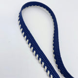 Viscose Flanged Insert Decorative Piping Cord Navy White Twist