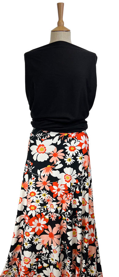 Viscose Floral Dress Fabric Rosie Rosie Jersey Upsy Daisy 3