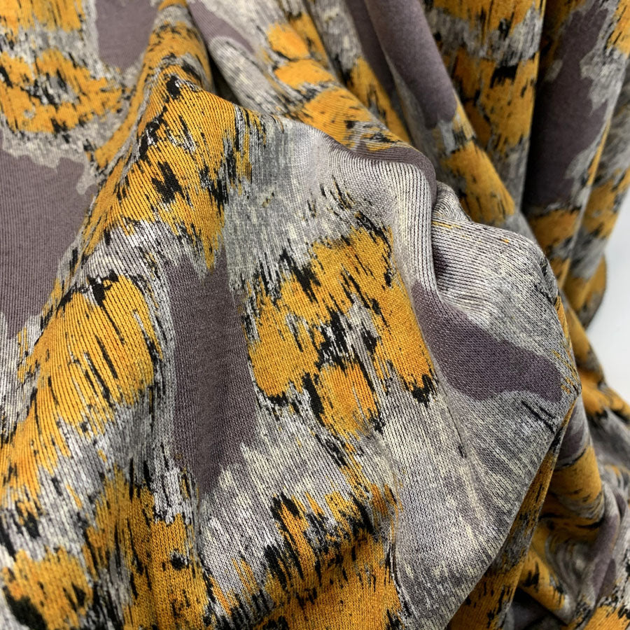 Viscose Jersey Milliblu Abstract Ochre Close Up