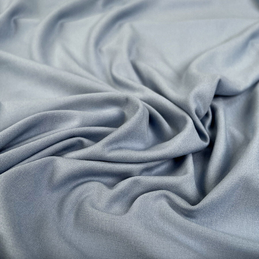 Viscose Jersey Powder Blue Elastane Plain Knit Fabric