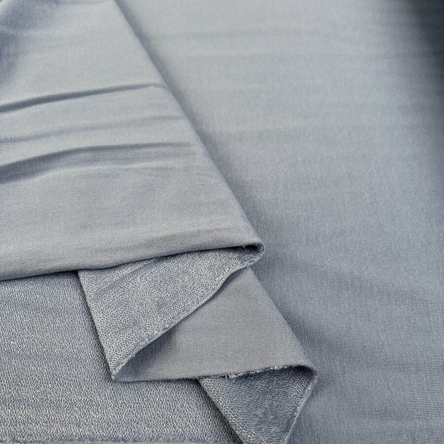 Viscose Jersey Powder Blue Elastane Plain Knit Fabric Fold